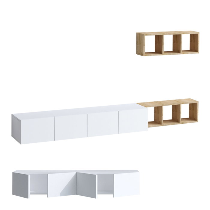 Hanah Home Mueble de TV Blanco y Roble
